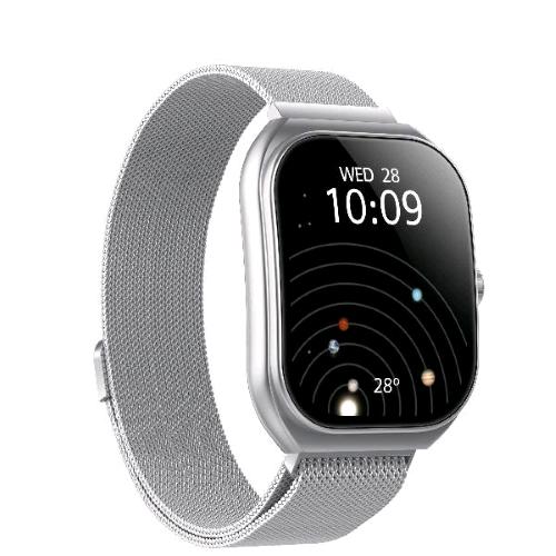 CELLY TRAINERWIDE SMARTWATCH DISPLAY CURVO 2.01" CINTURINO IN MAGLIA MILANO ARGENTO