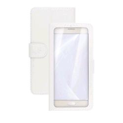 CELLY UNICA VIEW CUSTODIA A LIBRO UNIVERSALE 4.5"- 5.0" CON DISPLAY A VISTA E FUNZIONE STAND INTEGRATA BIANCO