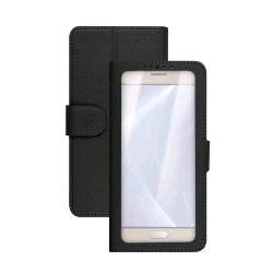 CELLY UNICA VIEW CUSTODIA A LIBRO UNIVERSALE 4.5"- 5.0" CON DISPLAY A VISTA E FUNZIONE STAND INTEGRATA NERO