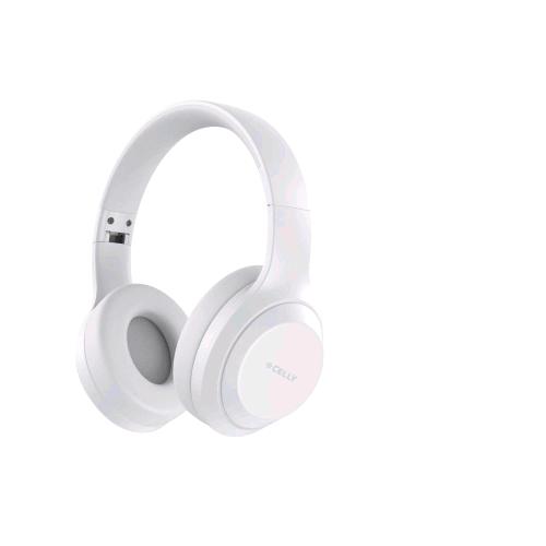 CELLY WAVEBEAT CUFFIE WIRELESS CON MICROFONO TASTI DIRETTAMENTE SULLA CUFFIA CONTROLLO CHIAMATE E VOLUME/MUSICA RICARICA USB-C BIANCO