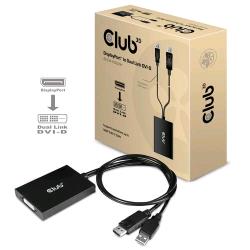 Club 3D CAC-1010 - adattatore attivo DisplayPort e USB-A a DVI-D Dual Link, HDCP ON, fino a 4K 30 Hz