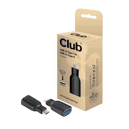 CLUB3D CAA-1521 ADATTATORE USB-C 3.1 MASCHIO USB-A 3.1 FEMMINA 5 GBP/S BLACK