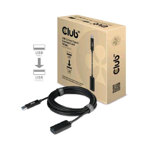 CLUB3D CAVO PROLUNGA USB 3.2 GEN2 TYPE A 10 GBP/S M/F 5MT BLACK
