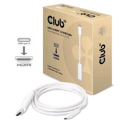 CLUB3D CAVO USB TYPE-C 3.1 GEN 1 A HDMI 2.0 1.8 MT SUPPORTA 4K UHD 60HZ WHITE