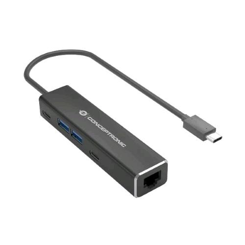 Conceptronic ABBY13B — hub USB-C con Ethernet Gigabit e quattro porte