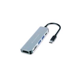 Conceptronic DONN02G — hub USB-C 6 in 1, HDMI e lettore schede