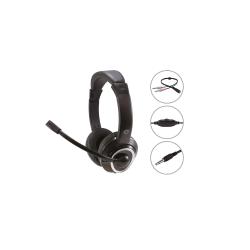 Conceptronic POLONA02BA — cuffie con microfono e adattatore audio sdoppiato