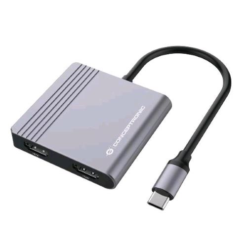 Conceptronic DONN13G — docking USB-C 4 in 1 con doppia HDMI