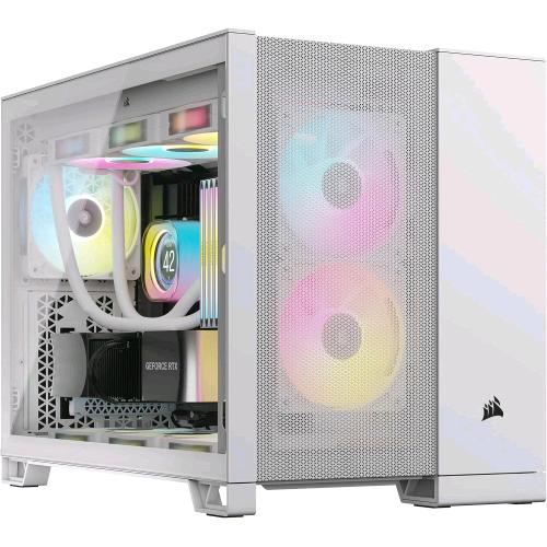 CORSAIR 2500D AIRFLOW CASE MIDI TOWER Micro-ATX PANNELLO LATERALE IN VETRO TEMPERATO minITX/mATX BIANCO