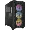 CORSAIR 3000D RGB AIRFLOW CASE PER PC MID-TOWER VETRO TEMPERATO- 3 VENTOLE AR120 RGB - SUPPORTO DI GPU A TRE SLOT - SPAZIO PER ALLOGGIARE FINO A 8 VENTOLE DA 120 MM - DESIGN CON FLUSSO D'ARIA ELEVATO MINITX/MATX/ATX NERO