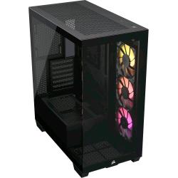 CORSAIR 3500X ARGB BLACK MID-TOWER ATX CASE PER PC VETRO PANORAMICO TEMPERATO COMPATIBILE CON SCHEDA MADRE A CONNESSIONE INVERSA 3 x VENTOLE CORSAIR RS120 ARGB INCLUSE NERO