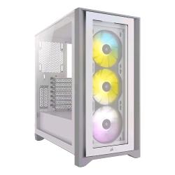 CORSAIR ICUE 4000X CASE MIDDLE TOWER VETRO TEMPERATO NO-POWER MINITX MATX ATX 3 VENTOLE RGB INCLUSE BIANCO