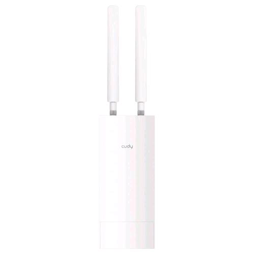 CUDY LT700-OUTDOOR MODEM ROUTER 4G LTE CAT 6 DA ESTERNO WI-FI AC1200 SLOT SIM IP65 2 ANTENNE REMOVIBILI MONTABILE SU PALO O A PARETE BIANCO