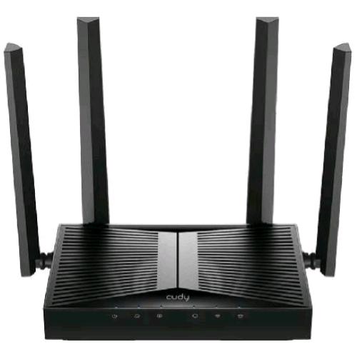 CUDY WR3600 ROUTER BE3600 WI-FI 7 DUAL BAND 2882MBPs 5GHz - 688MBPs 2.4GHz 5 PORTE GIGABIT 4 ANTENNE ESTERNE 6DBi DESKTOP NERO