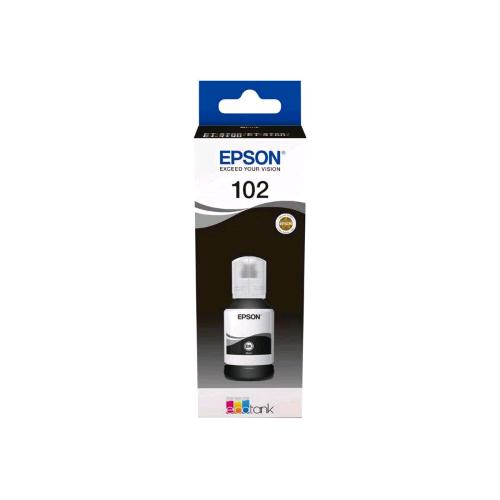 EPSON 102 FLACONE INKJET ECOTANK 127 ML NERO PER EcoTank ET-15000, 2750, 2751, 2756, 2850, 2851, 2856, 3850, 4750, 4850, 4856