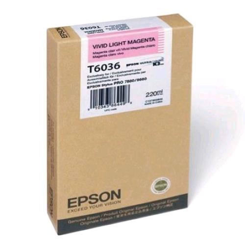 EPSON T6036 C13T603600 CARTUCCIA INKJET MAGENTA CHIARO PER 7880-7880 COLOR BASE -9800-9800 COLOR BASE