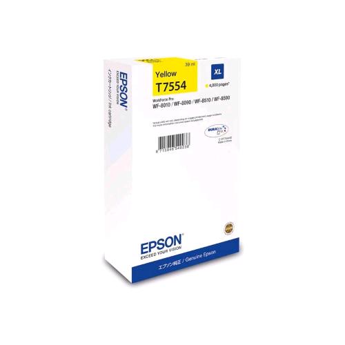 EPSON T7554 CARTUCCIA INCHIOSTRO XL GIALLO 39 ML Epson DURABrite Pro PER WorkForce Pro WF-8090, WF-8090 D3TWC, WF-8090DW, WF-8590, WF-8590DWF 4.000 PAGINE