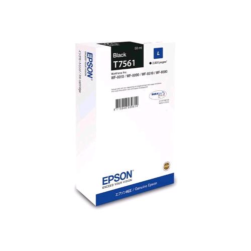 EPSON T7561 DURABRITE CARTUCCIA INCHIOSTRO NERO TAGLIA L 50 ML PER WF-8090, WF-8590 2.500 PAGINE