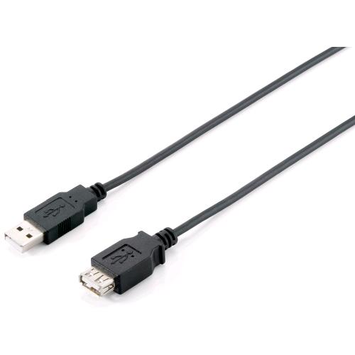 EQUIP 128852 CAVO PROLUNGA DA USB-A 2.0 MASCHIO A USB FEMMINA 5 MT NERO