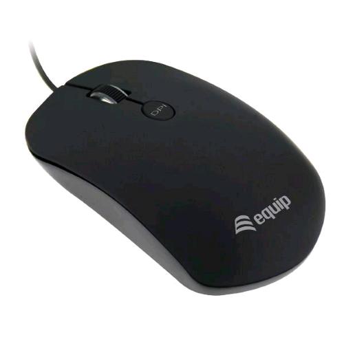 EQUIP COMFORT MOUSE MOUSE OTTICO USB 1600 DPI REGOLABILI 4 PULSANTI FINITURA IN GOMMA PER UN MAGGIORE CONFORT NERO