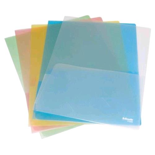 ESSELTE 17325 BUSTA A L DOPPIA IN PP ANTIRIFLESSO CM 21X29.7 A4 COLORI ASSORTITI CONF 5 Pz.