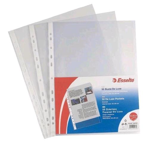 ESSELTE COPY SAFE STANDARD BUSTE CON FORATURA IN PP ANTIRIFLESSO CM 21X29.7 TRASPARENTE CONF 50 Pz.