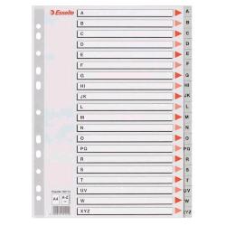 ESSELTE DIVISORIO PER RUBRICA ALFABETICA IN PP 225X297 mm PERFORAZIONE UNIVERSALE 20 TASTI GRIGIO