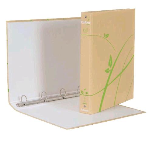 ESSELTE OXFORD GREEN RACCOGLITORE 4 ANELLI DA 30 mm 315X275X45 mm AVANA