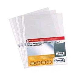 FAVORIT AIR-SPECIAL BUSTE CON FORATURA IN PP BUCCIA D'ARANCIA CM 22X30 A4 TRASPARENTE CONF 100 Pz.