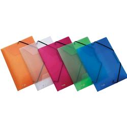 FAVORIT LUMINA CARTELLE IN PP CON ELASTICO 3 LEMBI 240X320 mm A4 COL. ASSORTITI TRASPARENTI