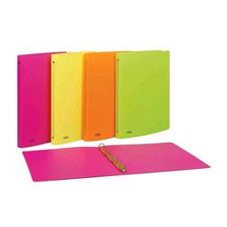 FAVORIT NEON PP RACCOGLITORE 4 ANELLI DA 30 MM IN PP 220X300 MM A4 DORSO 3 CM COL. GIALLO