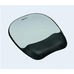 Fellowes Memory Foam — tappetino mouse con poggiapolsi, nero e argento