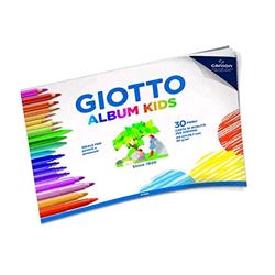 GIOTTO ALBUM KIDS 30 FOGLI CARTA A4 BIANCA 90GR IDEALE PER PASTELLI PENNARELLI GESSETTI CONF 5 Pz.