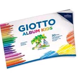 GIOTTO KIDS ALBUM A4 200 GR CARTA BIANCA 30 FOGLI IDEALE PER TEMPERE MATITE ACQUARELLABILI COLORI A DITA CONF 5 Pz.