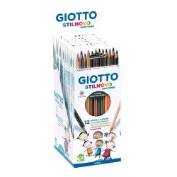 GIOTTO STILNOVO ESPOSITORE PASTELLI IN SCATOLA DA 12 Pz.MINA DA 3.3 mm COLORI ASSORTITI CONF 10 PZ.