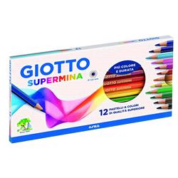 GIOTTO SUPERMINA PASTELLI 3.8mm COLORI ASSORTITI CONF 12 Pz.