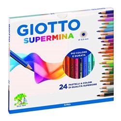 GIOTTO SUPERMINA PASTELLI 3.8mm COLORI ASSORTITI CONF 24 Pz.