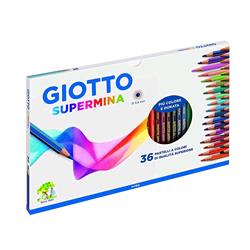 GIOTTO SUPERMINA PASTELLI 3.8mm COLORI ASSORTITI CONF 36 Pz.