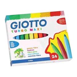 GIOTTO TURBO MAXI PENNARELLI LAVABILI ATOSSICI PUNTA MAXI COLORI ASSORTITI CONF. 24 Pz.