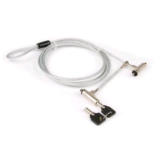 HAMLET CAVO DI SICUREZZA DI A Y IN ACCIAIO PER NOTEBOOK E PC CON DOPPIO LUCCHETTO A CHIAVE 1.8 MT COLORE ACCIAIO