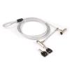 HAMLET CAVO DI SICUREZZA DI A Y IN ACCIAIO PER NOTEBOOK E PC CON DOPPIO LUCCHETTO A CHIAVE 1.8 MT COLORE ACCIAIO