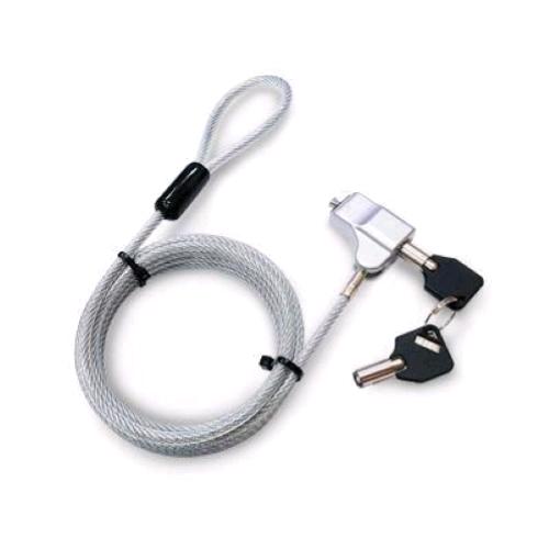HAMLET CAVO DI SICUREZZA IN ACCIAIO PER NOTEBOOK LUCCHETTO CON CHIAVE ATTACCO WEDGE 3,2 x 4,5 mm 2 MT
