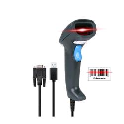 HAMLET HBCS1D10US BARCODE SCANNER LASER 1D COMBO USB + SERIALE PER CODICI LINEARI GREY