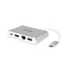 HAMLET HDKC-PD100 DOCKING STATION USB-C POWER DELIVERY 60W HDMI LAN GIGA+ PORTA USB 3.0 USC TYPE-C SILVER