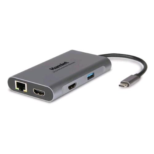 HAMLET HDKC-PD400H DOCKING STATION USB-C PD 85W + 3 USB + 2 HDMI + LAN