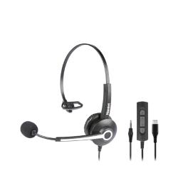 HAMLET HHEADM-CJM CUFFIA PROFESSIONALE MONOAURALE CON MICROFONO USB-C JACK 3,5 MM TELECOMANDO BLACK