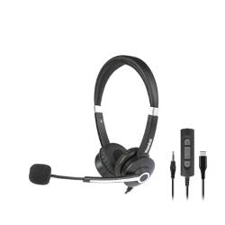 HAMLET HHEADM-CJS CUFFIA PROFESSIONALE BIAURALE CON MICROFONO USB-C JACK 3.5 MM TELECOMANDO BLACK SILVER