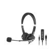 HAMLET HHEADM-CJS CUFFIA PROFESSIONALE BIAURALE CON MICROFONO USB-C JACK 3.5 MM TELECOMANDO BLACK SILVER