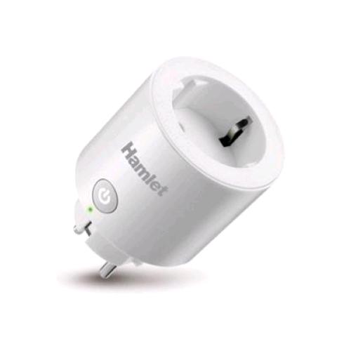HAMLET HIOT-SPL16M PRESA INTELLIGENTE WI-FI CON MONITORAGGIO CONSUMI COMPATIBILE CON IFTTT AMAZON ALEXA E GOOGLE ASSISTANT PER iOS E ANDROID BIANCO