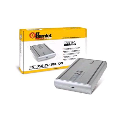 HAMLET HXD3SAUU BOX ESTERNO PER HARD DISK SATA 3,5" USB 2.0 ARGENTO
